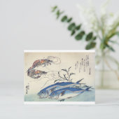 Japanische Sea Life Malerei um die 1800er Jahre Postkarte (Stehend Vorderseite)