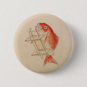Japanische Seebrasse Yokai (Wedding Scroll) Button (Vorderseite)