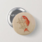 Japanische Seebrasse Yokai (Wedding Scroll) Button (Vorne & Hinten)