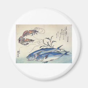 Japanische Seeleben-Malerei circa 1800's Magnet