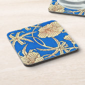 Japanische Seidenstoffe - blau und beige Untersetzer (Linke Seite)