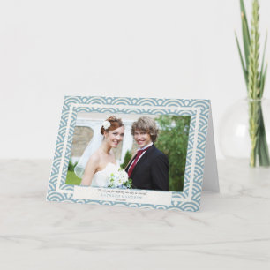 Japanische Seigaiha Hochzeit Danke/Sondertext Dankeskarte