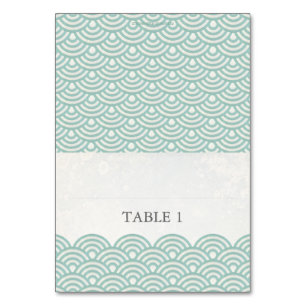 Japanische Seigaiha-Platzkarte Tischnummer