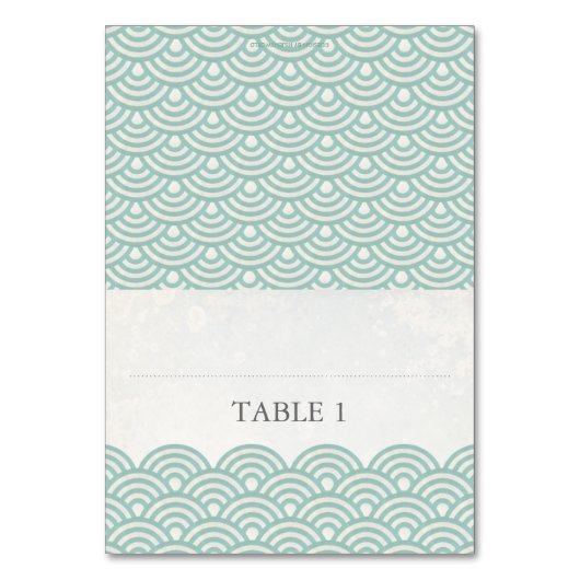 Japanische Seigaiha-Platzkarte Tischnummer (Vorderseite)
