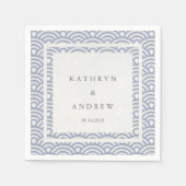 Japanische Seigaiha Waves Elegant Soft Lila Serviette (Vorderseite)