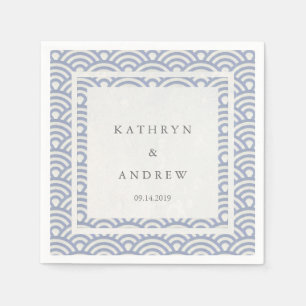 Japanische Seigaiha Waves Elegant Soft Lila Serviette