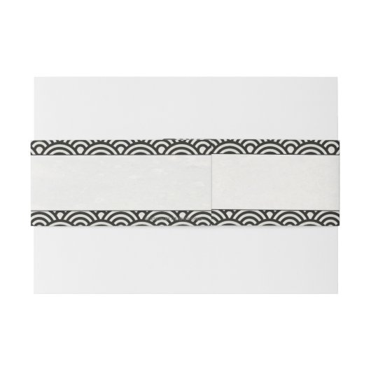 Japanische Seigaiha Waves Moderne Schwarz/Weiß Hoc Einladungsbanderole (Rückseitenbeispiel)