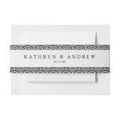 Japanische Seigaiha Waves Moderne Schwarz/Weiß Hoc Einladungsbanderole (Vorderseite Beispiel)