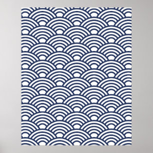 Japanische Seigaiha Waves Poster