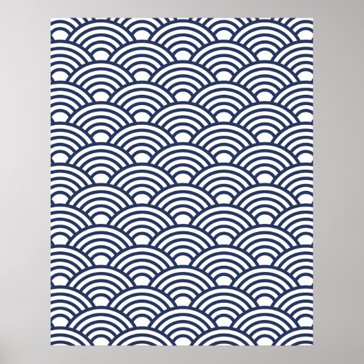 Japanische Seigaiha Waves Poster (Vorne)