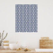 Japanische Seigaiha Waves Poster (Küche)