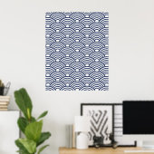 Japanische Seigaiha Waves Poster (Heimbüro)
