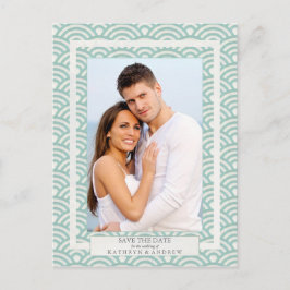 Japanische Seigaiha Waves Save the Date Fotografie Ankündigungspostkarte