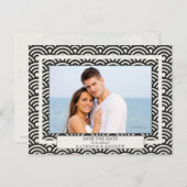 Japanische Seigaiha Waves Save the Date Fotografie Ankündigungspostkarte (Vorne/Hinten)