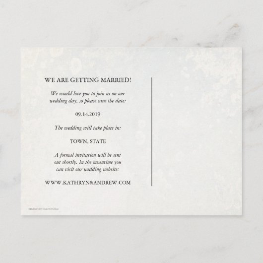 Japanische Seigaiha Waves Save the Date Fotografie Ankündigungspostkarte (Rückseite)