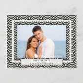 Japanische Seigaiha Waves Save the Date Fotografie Ankündigungspostkarte (Vorderseite)