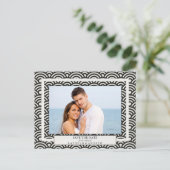 Japanische Seigaiha Waves Save the Date Fotografie Ankündigungspostkarte (Stehend Vorderseite)