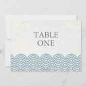 Japanische Seigha Stilisierte Waves Große Tischnum Einladung (Rückseite)
