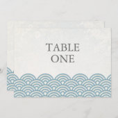 Japanische Seigha Stilisierte Waves Große Tischnum Einladung (Vorne/Hinten)