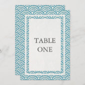 Japanische Seigha Stilisierte Waves Große Tischnum Einladung (Vorne/Hinten)