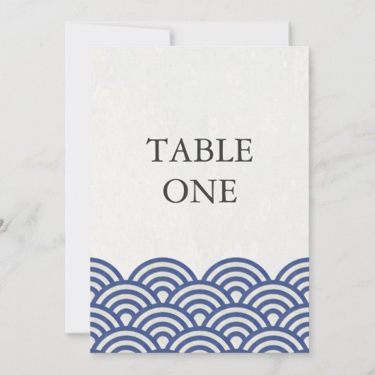 Japanische Seigha Stilisierte Waves Große Tischnum Einladung (Vorderseite)