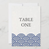 Japanische Seigha Stilisierte Waves Große Tischnum Einladung (Rückseite)
