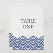 Japanische Seigha Stilisierte Waves Große Tischnum Einladung (Vorne/Hinten)