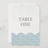 Japanische Seigha Stilisierte Waves Große Tischnum Einladung (Rückseite)