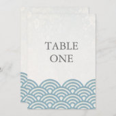 Japanische Seigha Stilisierte Waves Große Tischnum Einladung (Vorne/Hinten)