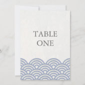 Japanische Seigha Stilisierte Waves Große Tischnum Einladung (Rückseite)