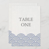Japanische Seigha Stilisierte Waves Große Tischnum Einladung (Vorne/Hinten)
