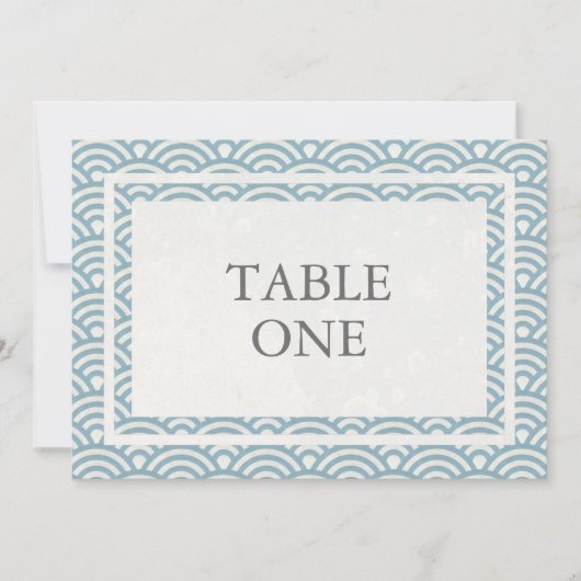 Japanische Seigha Stilisierte Waves Große Tischnum Einladung (Vorderseite)