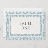 Japanische Seigha Stilisierte Waves Große Tischnum Einladung (Rückseite)