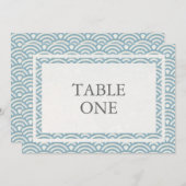 Japanische Seigha Stilisierte Waves Große Tischnum Einladung (Vorne/Hinten)