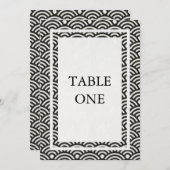 Japanische Seigha Stilisierte Waves Große Tischnum Einladung (Vorne/Hinten)