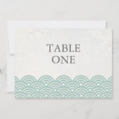 Japanische Seigha Stilisierte Waves Große Tischnum Einladung (Rückseite)