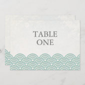 Japanische Seigha Stilisierte Waves Große Tischnum Einladung (Vorne/Hinten)