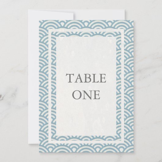 Japanische Seigha Stilisierte Waves Große Tischnum Einladung (Vorderseite)