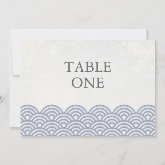 Japanische Seigha Stilisierte Waves Große Tischnum Einladung (Vorderseite)