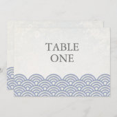 Japanische Seigha Stilisierte Waves Große Tischnum Einladung (Vorne/Hinten)