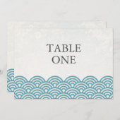 Japanische Seigha Stilisierte Waves Große Tischnum Einladung (Vorne/Hinten)
