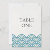 Japanische Seigha Stilisierte Waves Große Tischnum Einladung (Rückseite)