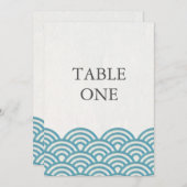 Japanische Seigha Stilisierte Waves Große Tischnum Einladung (Vorne/Hinten)