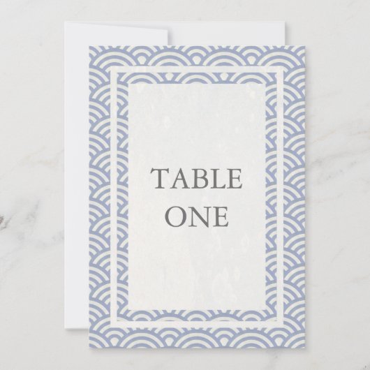 Japanische Seigha Stilisierte Waves Große Tischnum Einladung (Vorderseite)