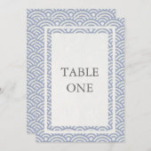 Japanische Seigha Stilisierte Waves Große Tischnum Einladung (Vorne/Hinten)