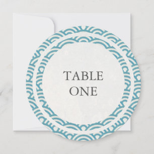 Japanische Seigha stilisierte Wellen Rundtisch Num Einladung