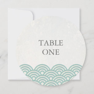 Japanische Seigha stilisierte Wellen Rundtisch Num Einladung