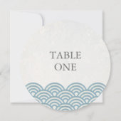 Japanische Seigha Stylisierte Waves Round-Tischnum Einladung (Rückseite)