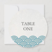 Japanische Seigha Stylisierte Waves Round-Tischnum Einladung (Rückseite)