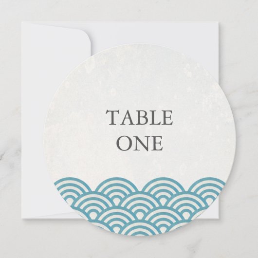 Japanische Seigha Stylisierte Waves Round-Tischnum Einladung (Vorderseite)